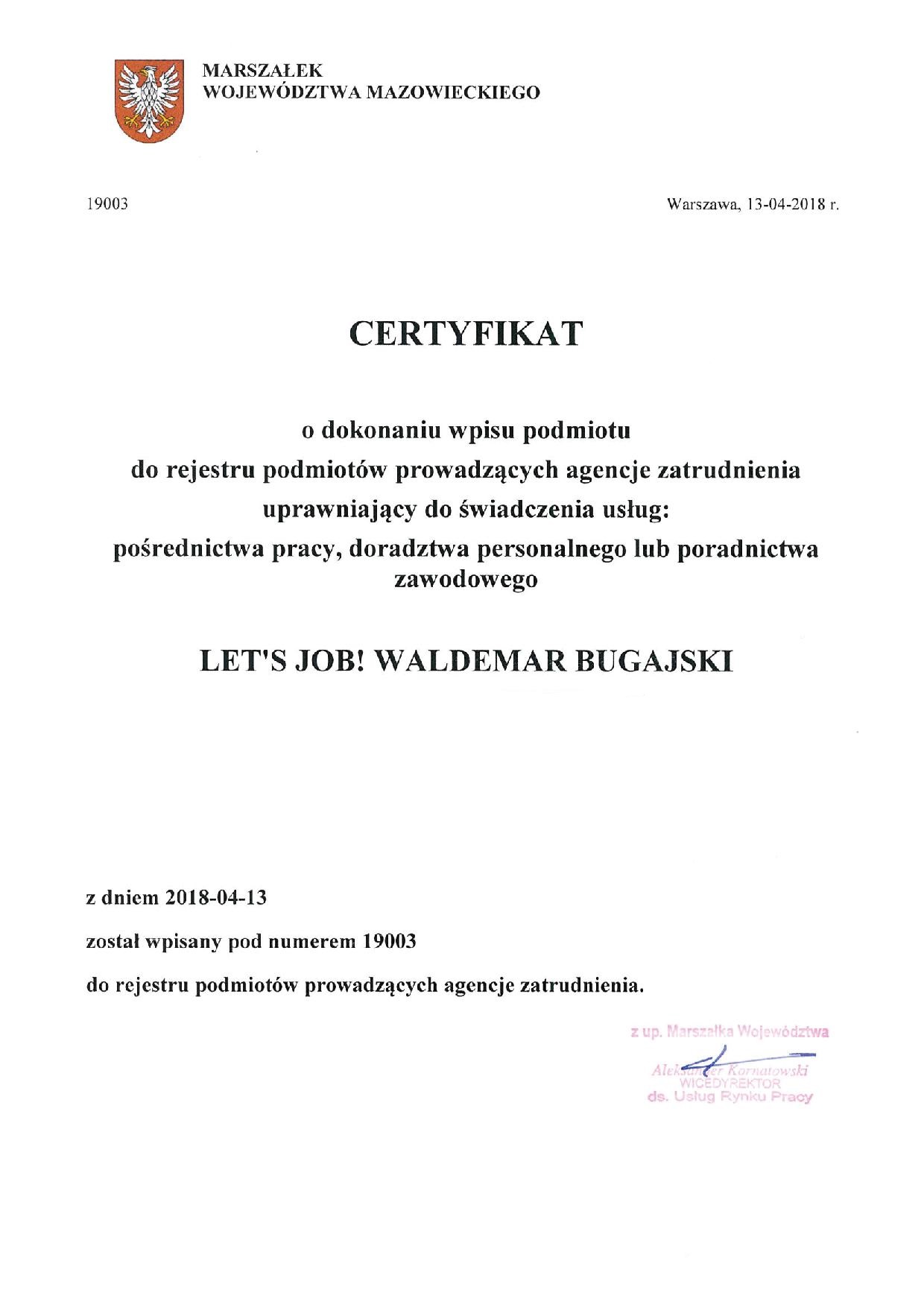 Certyfikat 3